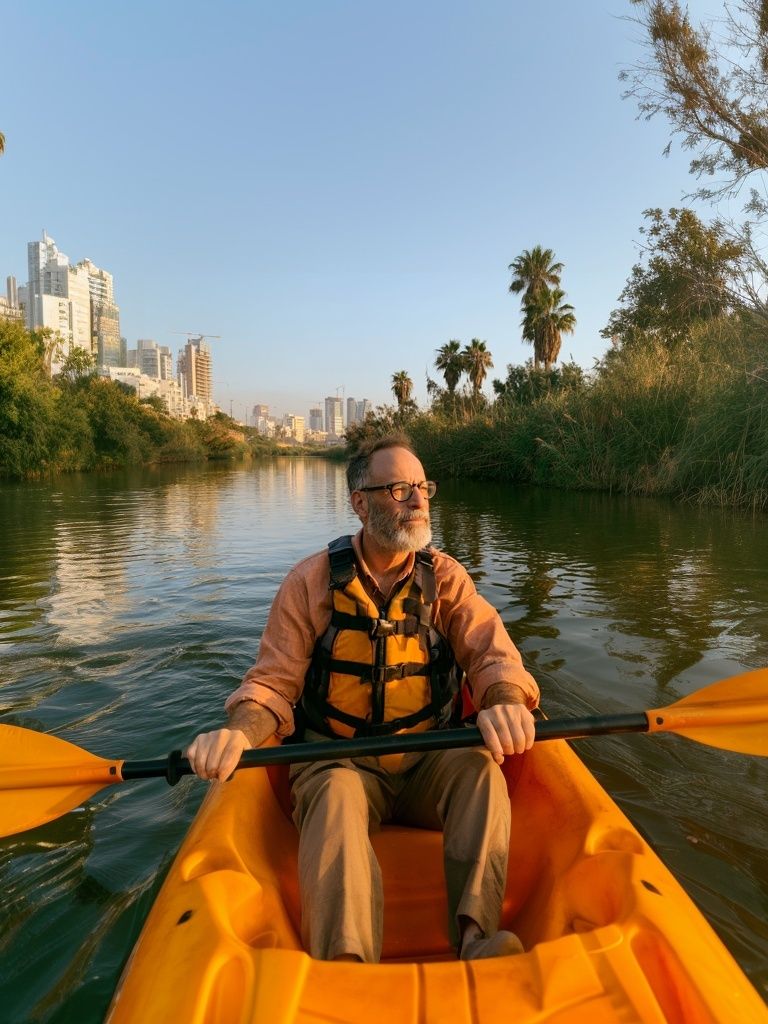 Kayak City River Photography Poster. poster — photography art