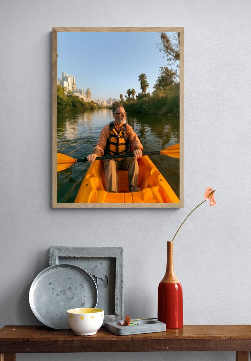 Kayak City River Photography Poster. — room view 3