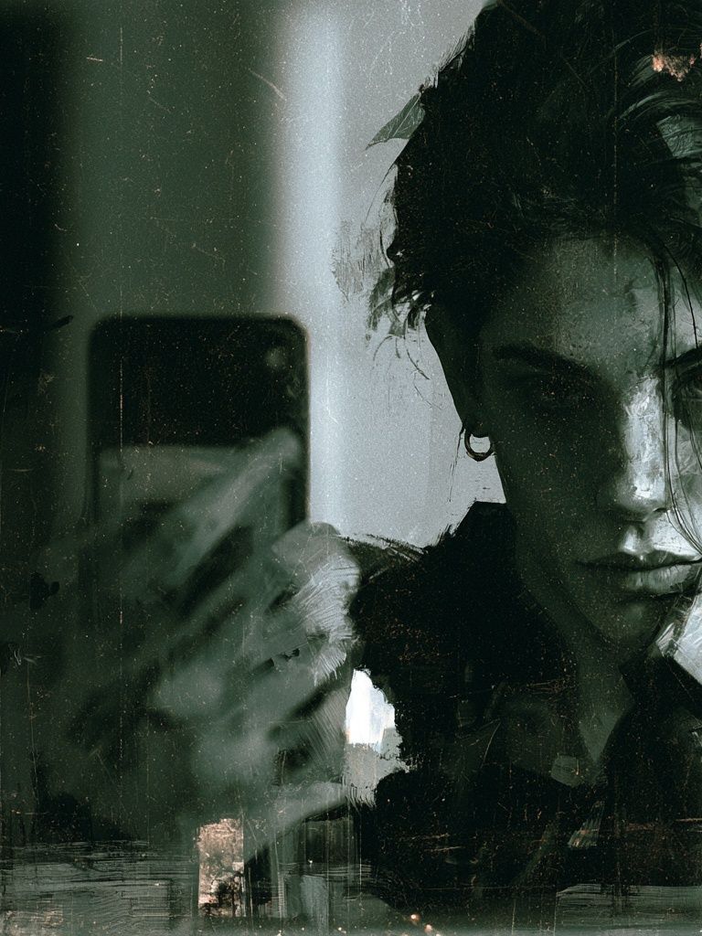 Moody Self-Portrait Photography Poster. poster detail