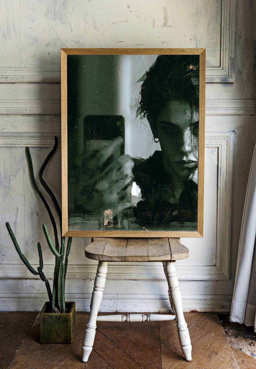 Moody Self-Portrait Photography Poster. room preview