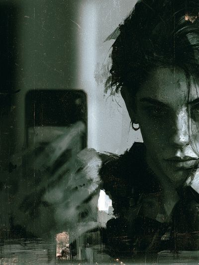 Moody Self-Portrait Photography Poster. poster