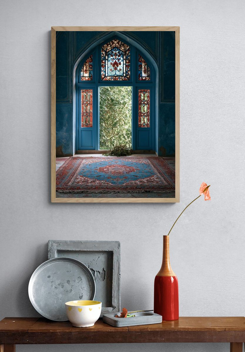 Blue Arched Interior Photography Poster. — room view 3