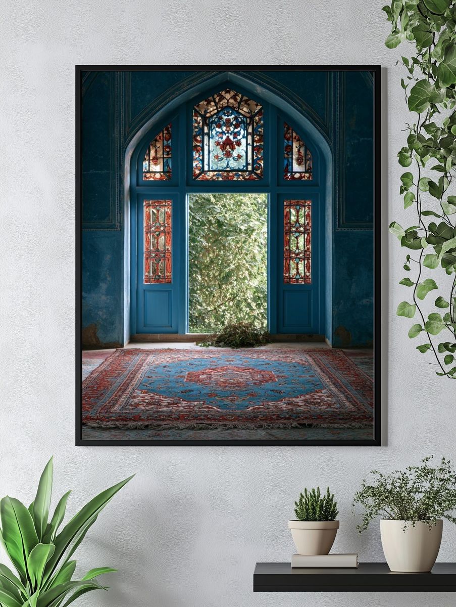 Blue Arched Interior Photography Poster. — room view 4