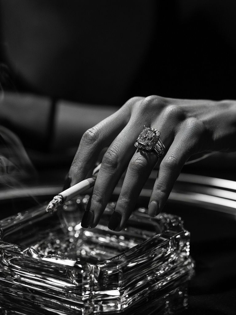 Noir Hand with Cigarette Photography Poster. poster detail