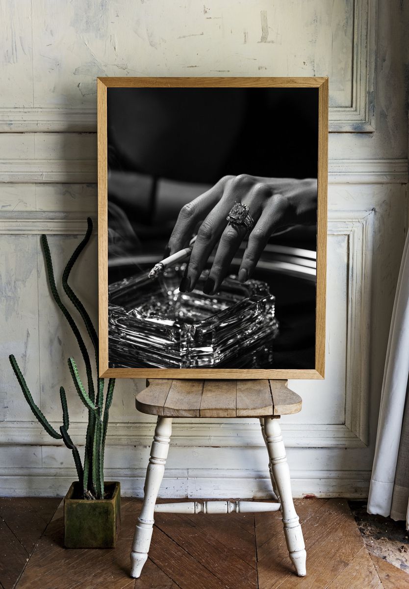 Noir Hand with Cigarette Photography Poster. room preview
