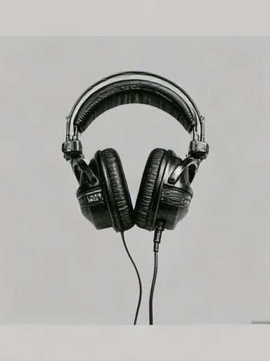 Headphones Black-White Poster. poster — photography art