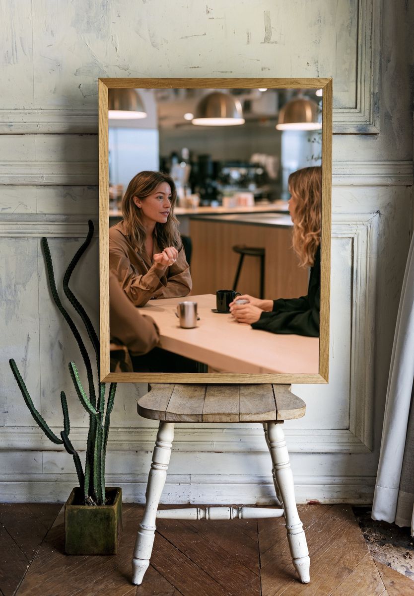 Café Conversation Photography Poster. room preview