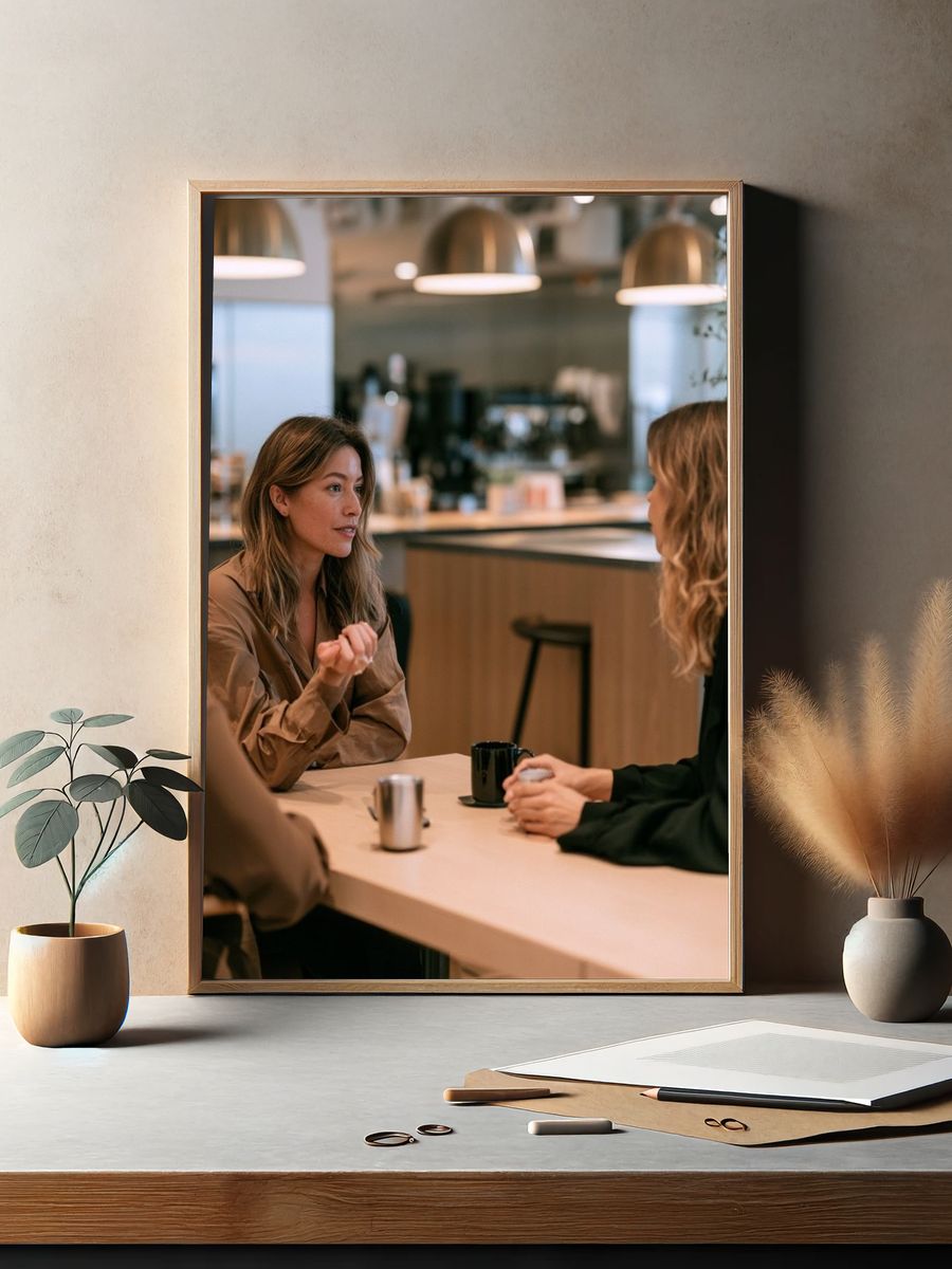 Café Conversation Photography Poster. — room view 2