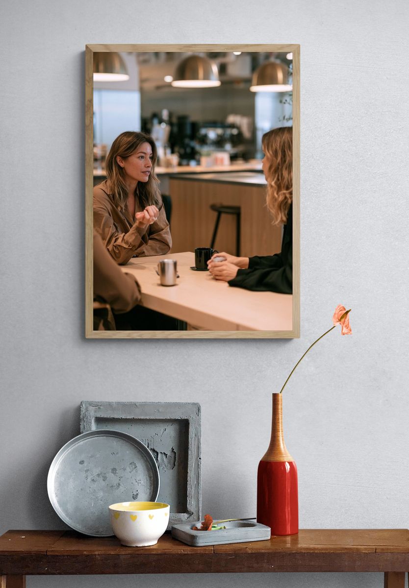 Café Conversation Photography Poster. — room view 3