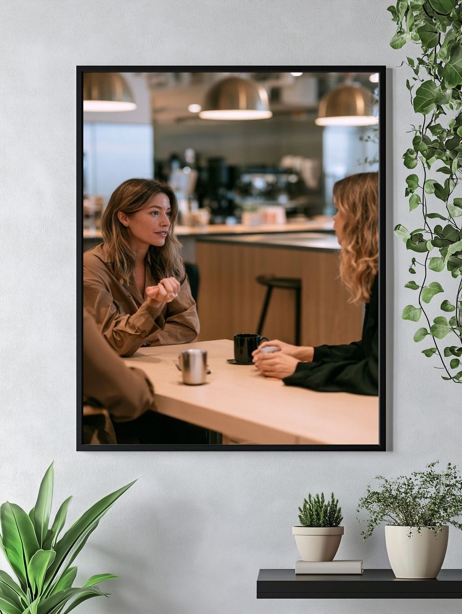 Café Conversation Photography Poster. — room view 4