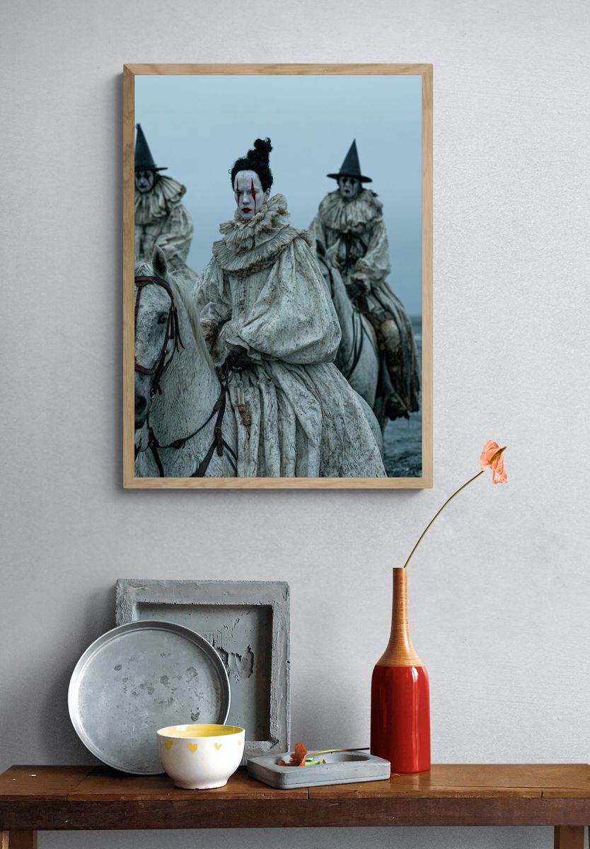 Ghostly Horse Riders Photography Poster. — room view 3
