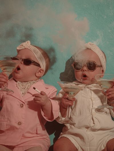 Retro Baby Cocktail Portrait Poster. poster print