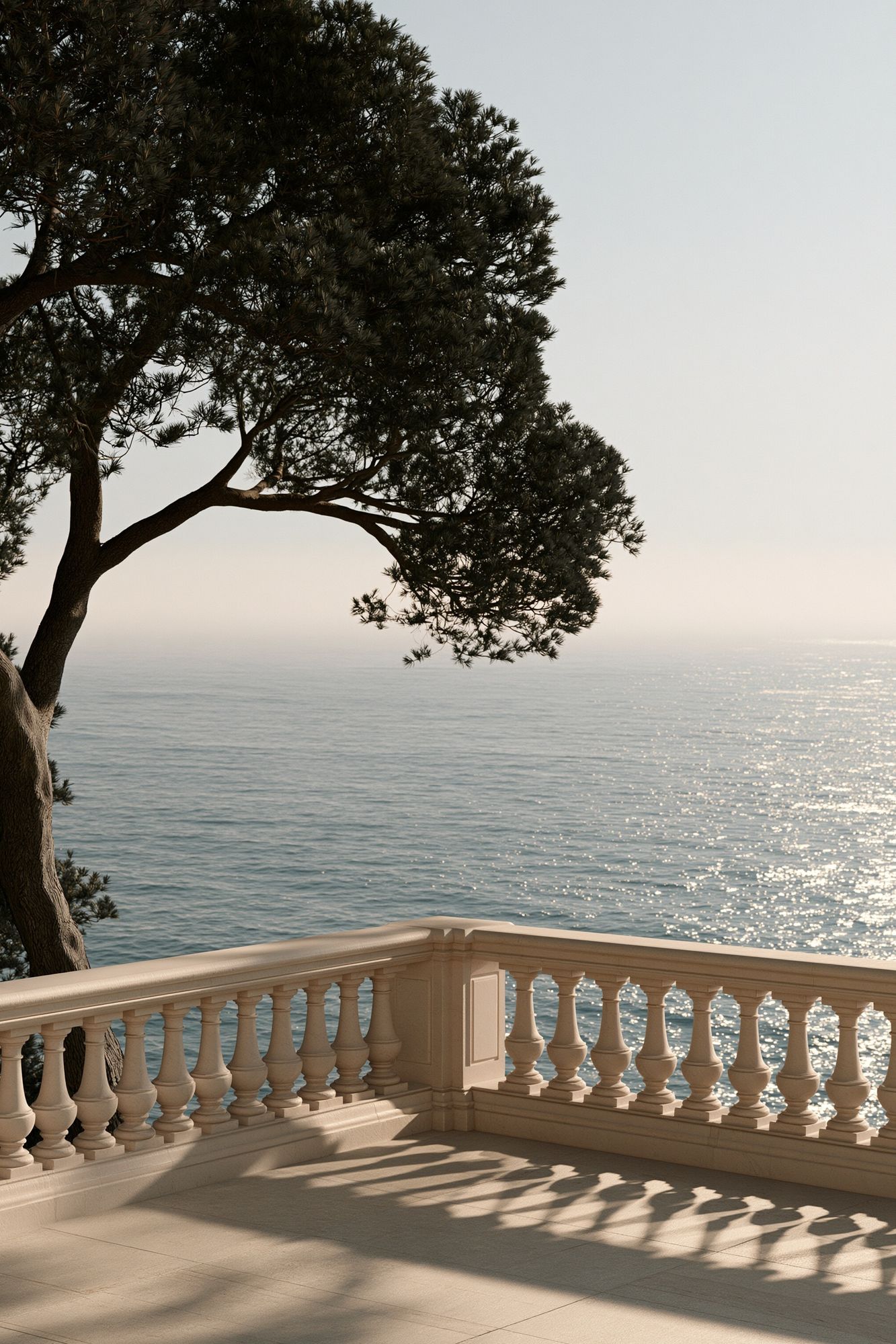 Mediterranean Seaside Terrace Print. poster detail