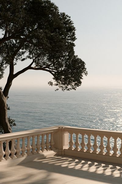 Mediterranean Seaside Terrace Print.