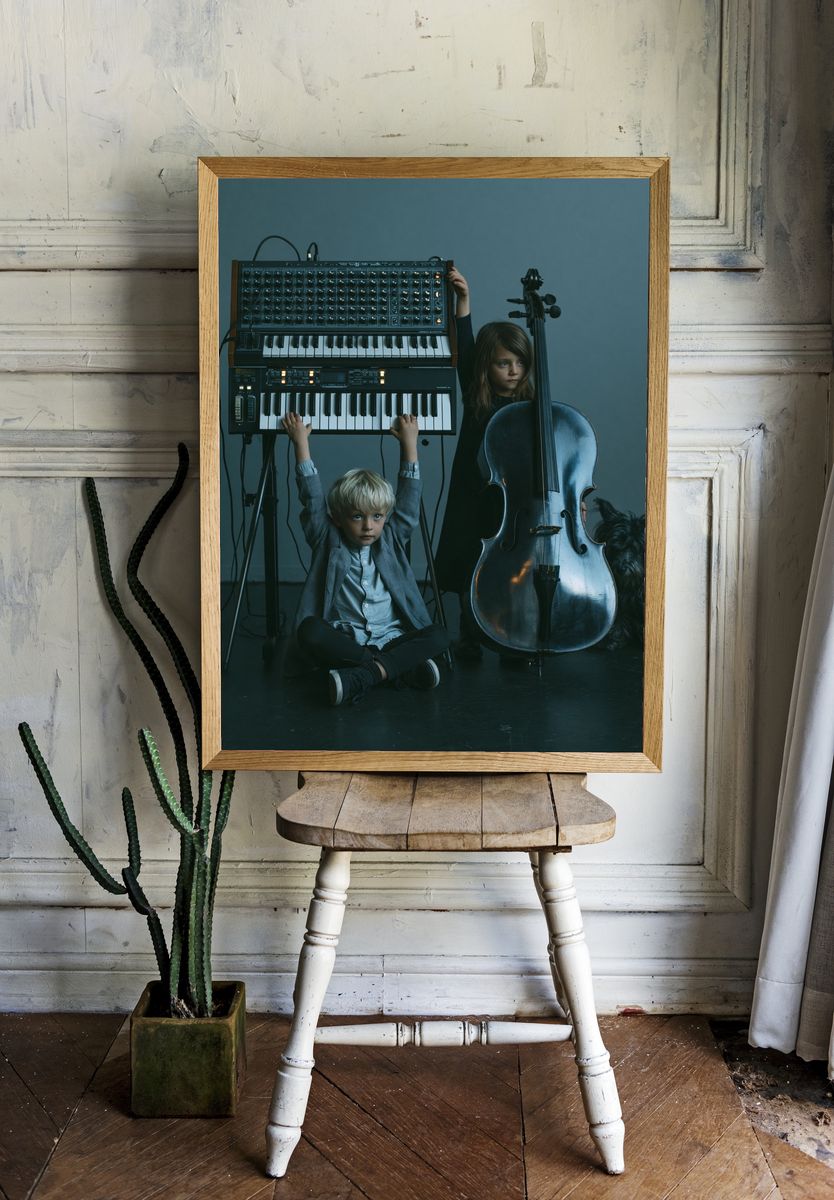 Children with Instruments Photography Poster. — room view 1