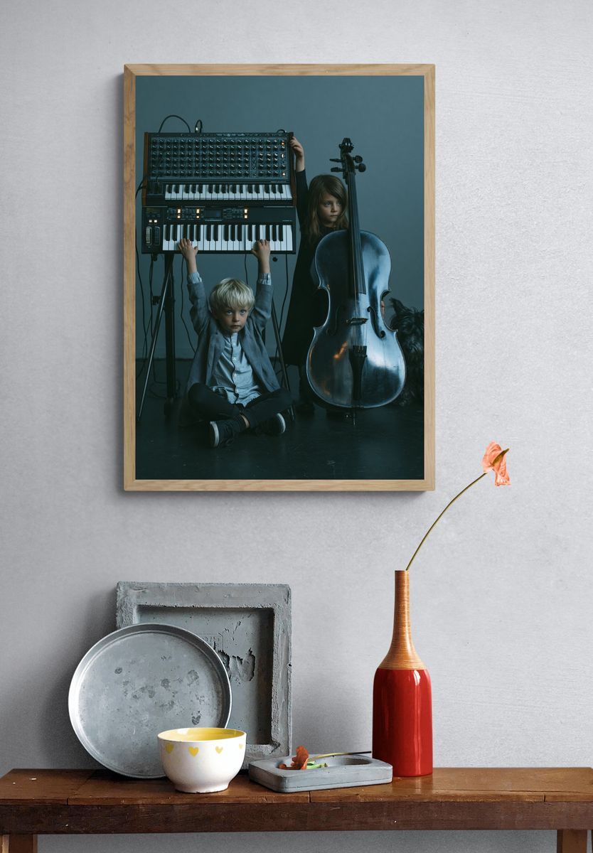 Children with Instruments Photography Poster. — room view 3