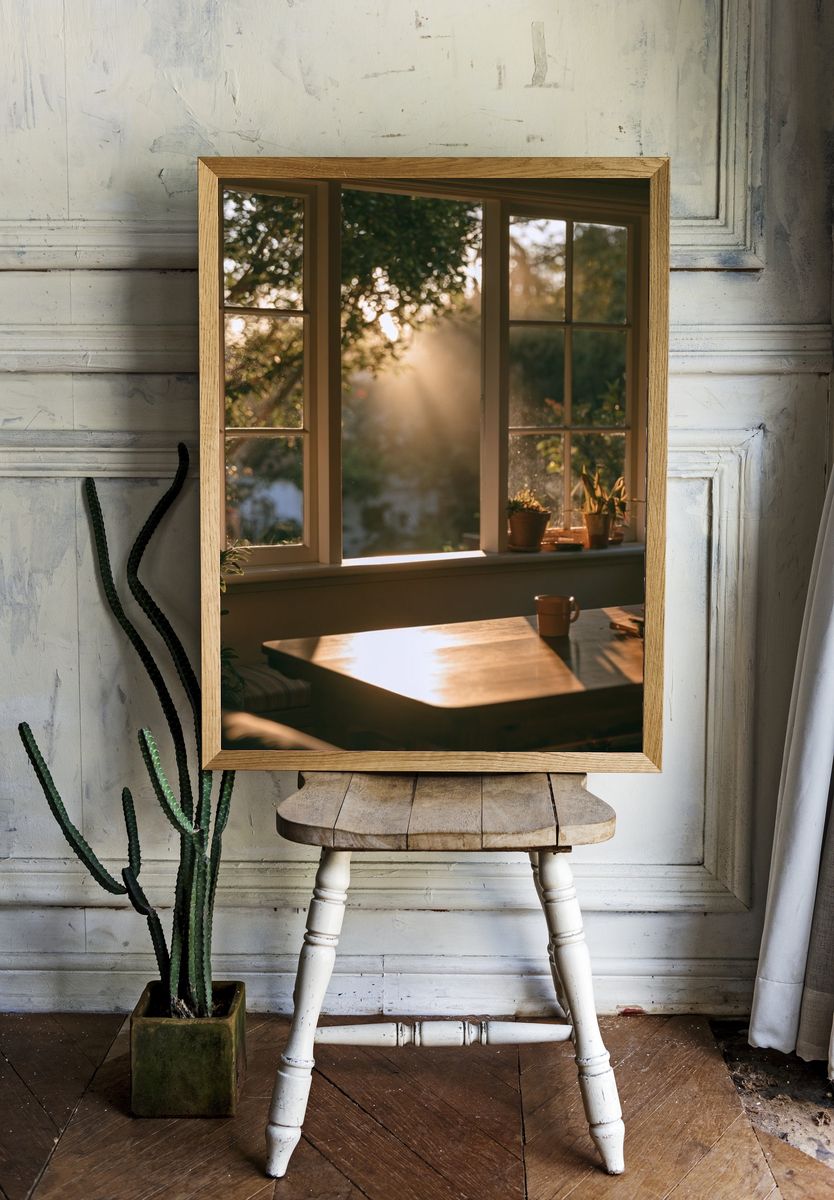 Sunlit Window Interior Photography Poster. — room view 1