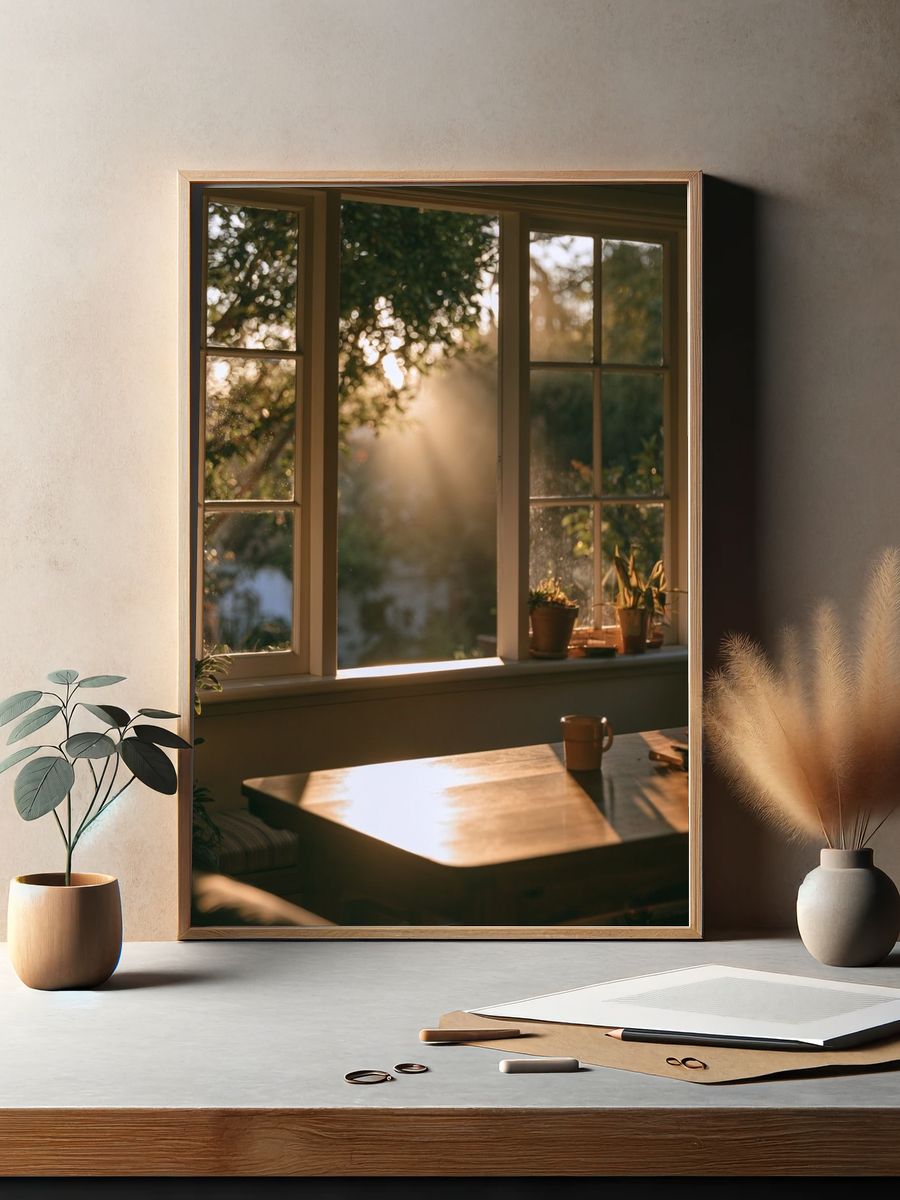 Sunlit Window Interior Photography Poster. — room view 2