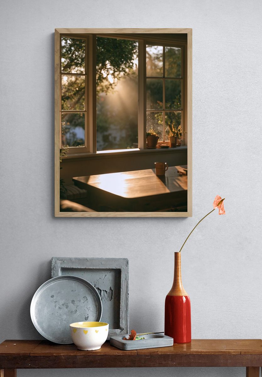 Sunlit Window Interior Photography Poster. — room view 3