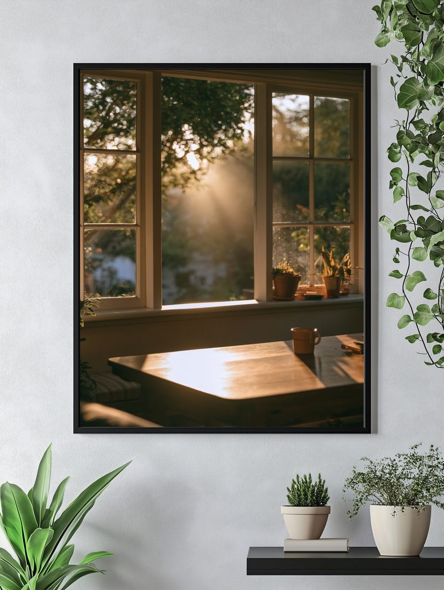 Sunlit Window Interior Photography Poster. — room view 4