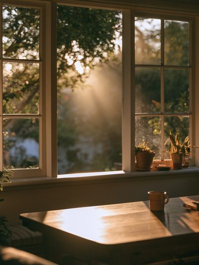 Sunlit Window Interior Photography Poster. poster