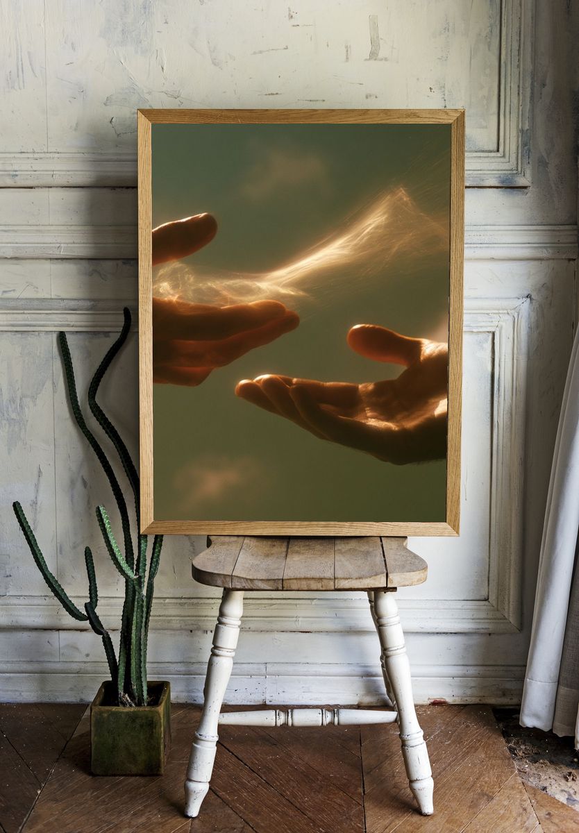 Hands and Light Photography Poster. — room view 1
