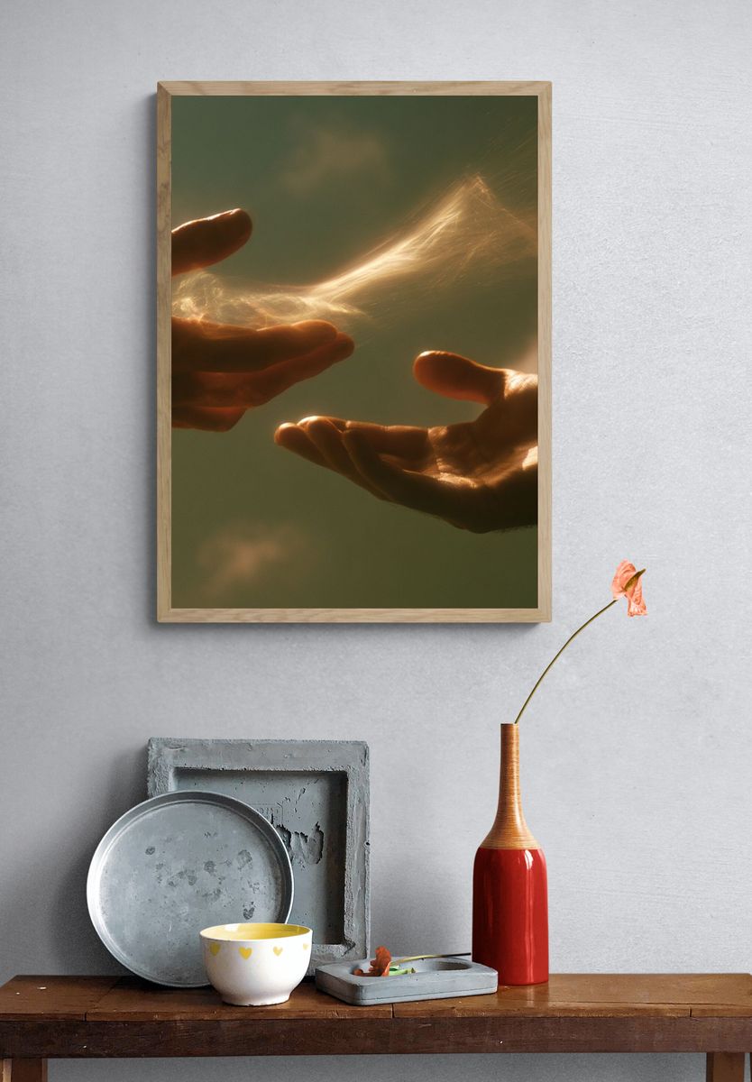 Hands and Light Photography Poster. — room view 3