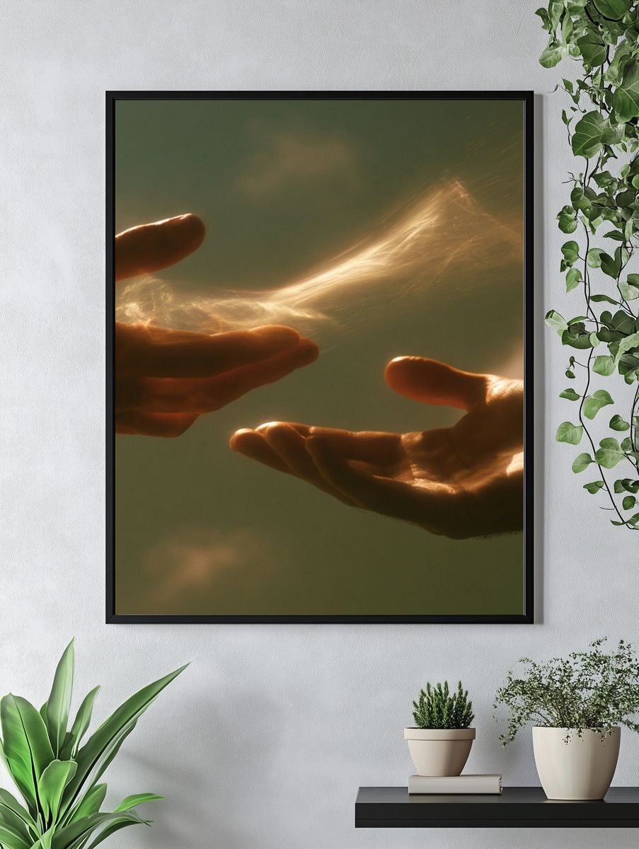 Hands and Light Photography Poster. — room view 4
