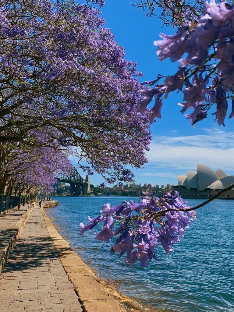 Sydney Harbour Jacaranda Print. poster detail