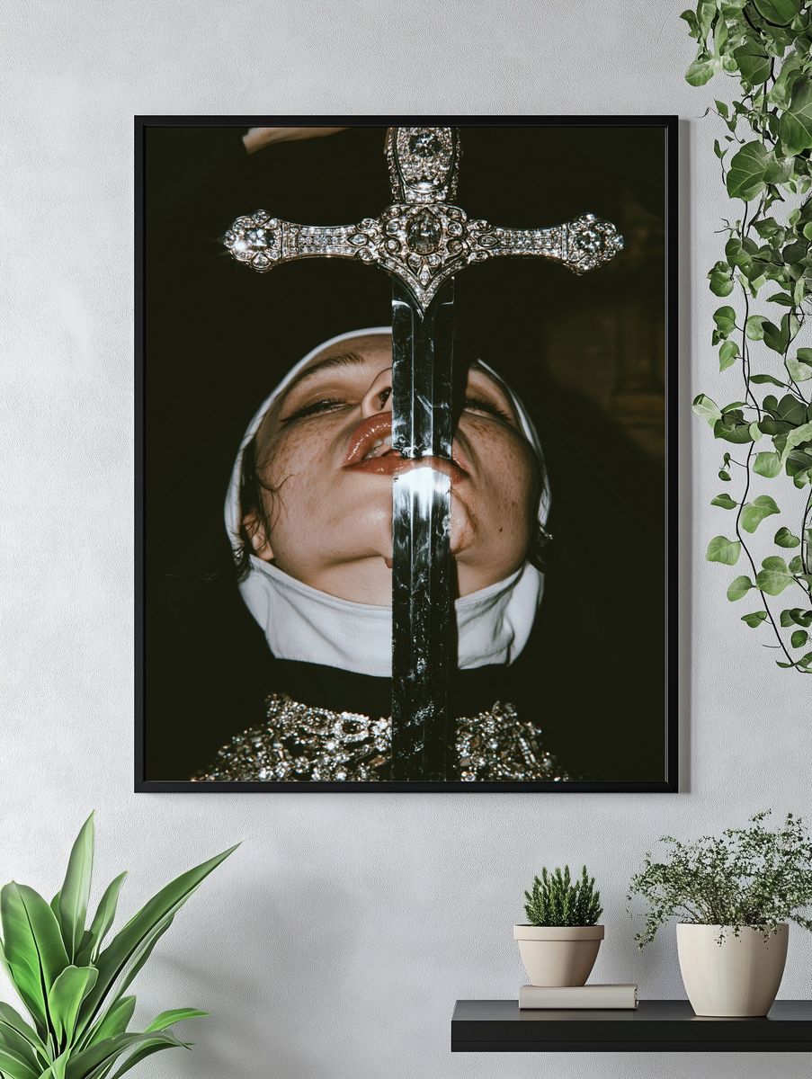 Surreal Cross Portrait Poster. — room view 4