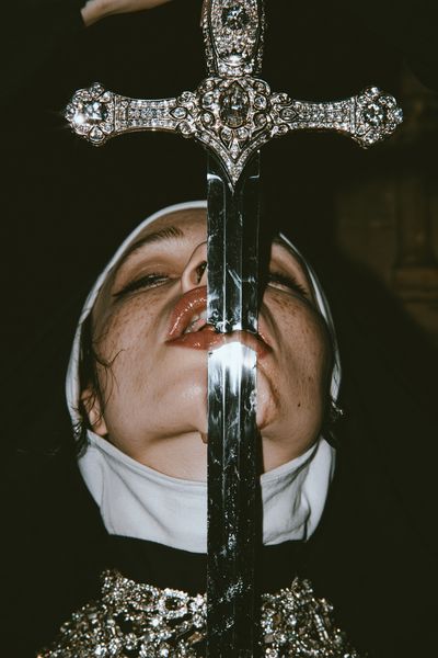 Surreal Cross Portrait Poster. poster