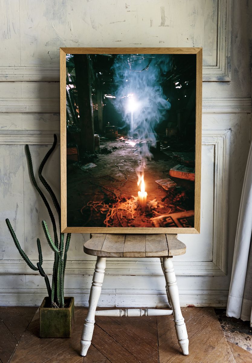 Smoke and Candlelight Photography Poster. room preview