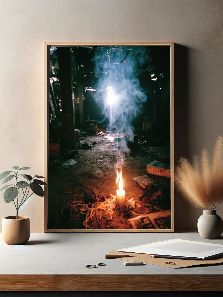 Smoke and Candlelight Photography Poster. — room view 2