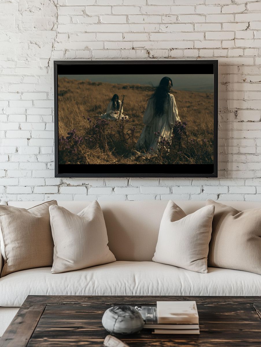 Misty Meadow Figures Photography Poster. — room view 1