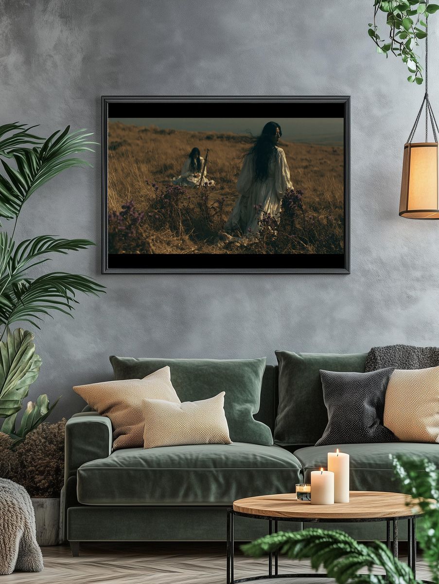 Misty Meadow Figures Photography Poster. — room view 4