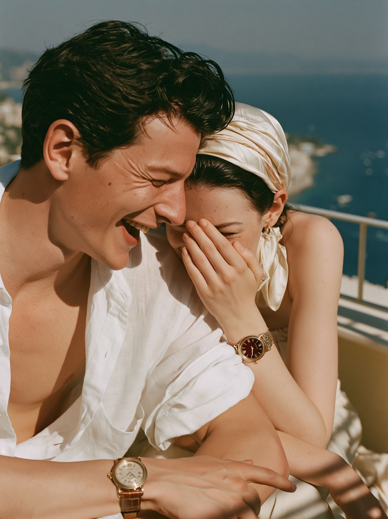 Sunlit Couple Portrait Photography Poster. poster detail