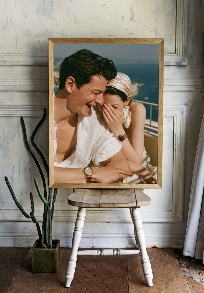 Sunlit Couple Portrait Photography Poster. room preview