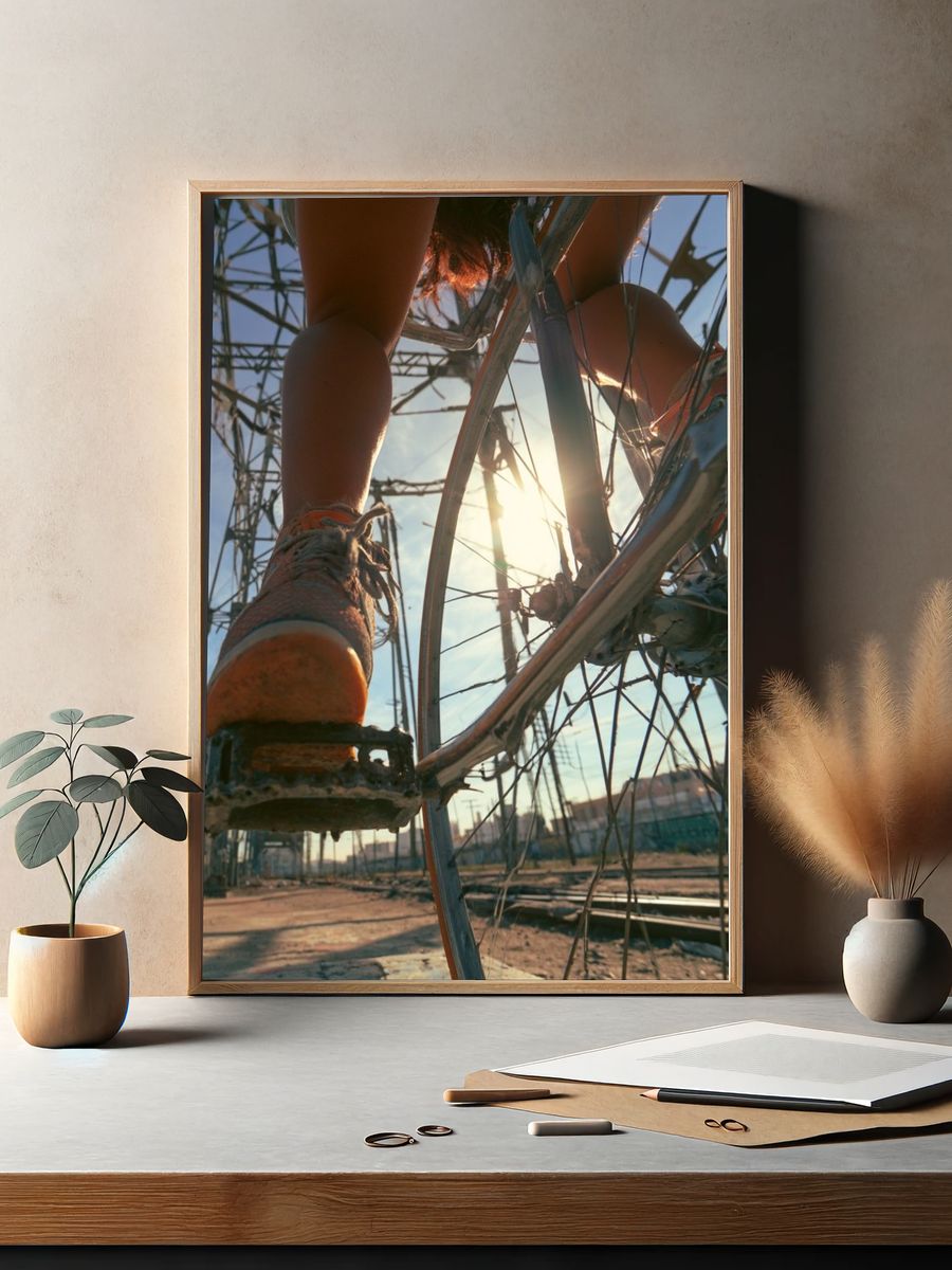 Urban Bicycle Low-Angle Photography Poster. — room view 2