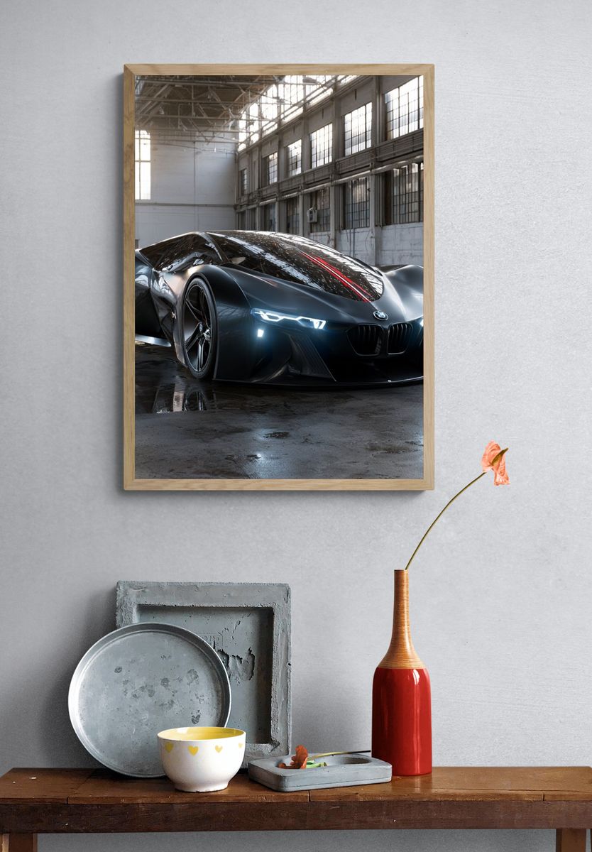BMW Futuristic Supercar Photography Poster. — room view 3