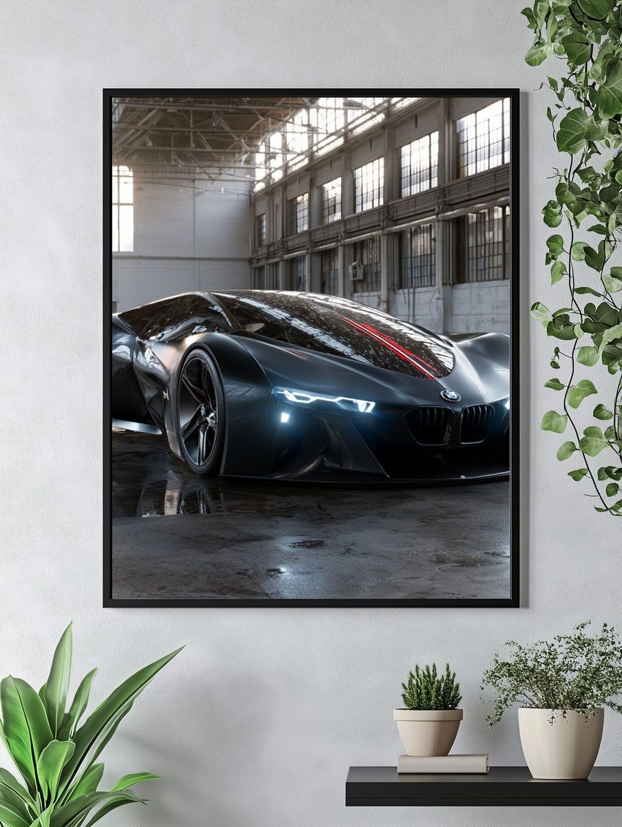 BMW Futuristic Supercar Photography Poster. — room view 4