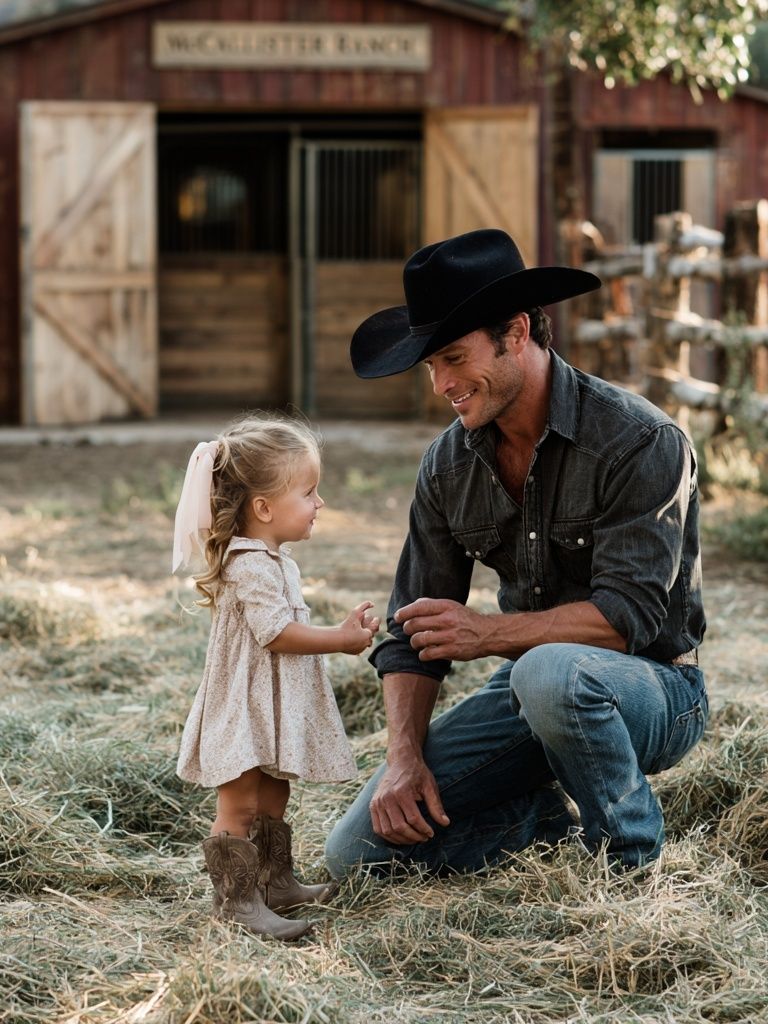 Cowboy Father and Daughter Photography Poster. poster — photography art