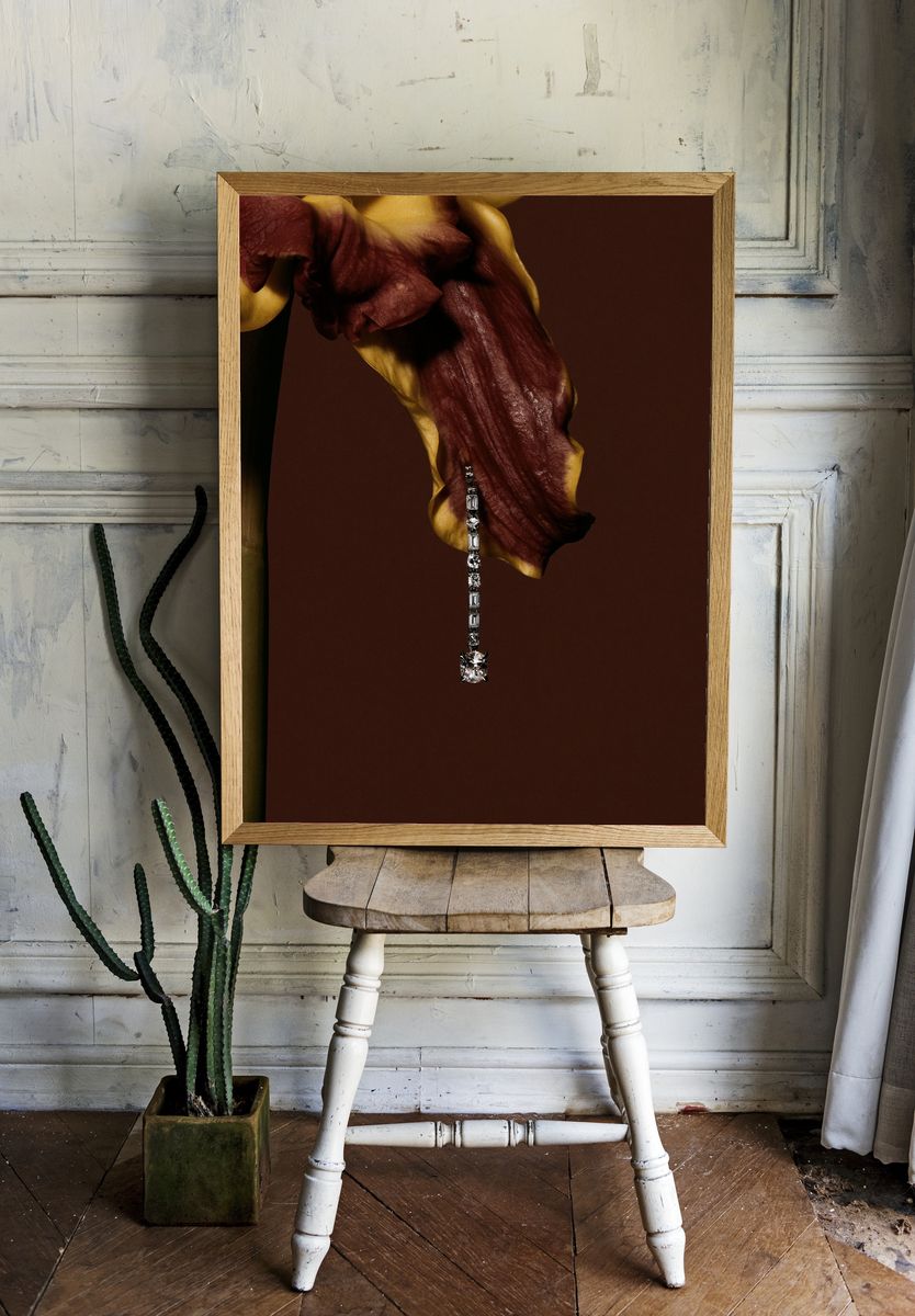 Abstract Floral Jewel Poster. room preview