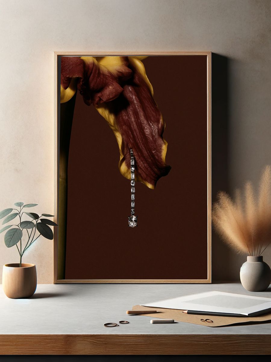 Abstract Floral Jewel Poster. — room view 2