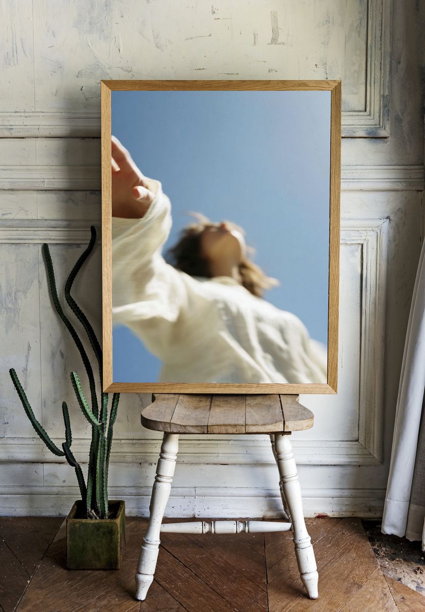 Blurred Figure in Sky Photography Poster. — room view 1
