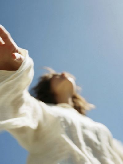 Blurred Figure in Sky Photography Poster. poster print