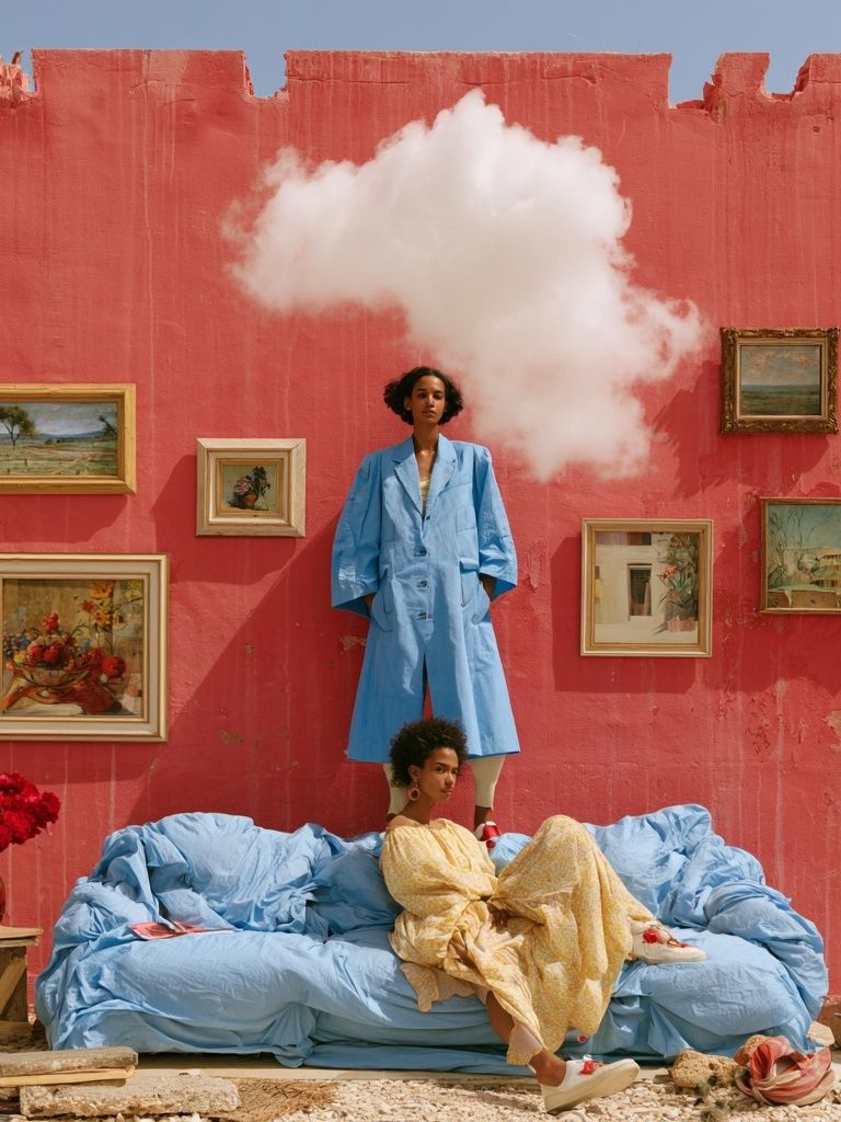Surreal Pink Wall Fashion Poster. poster — photography art