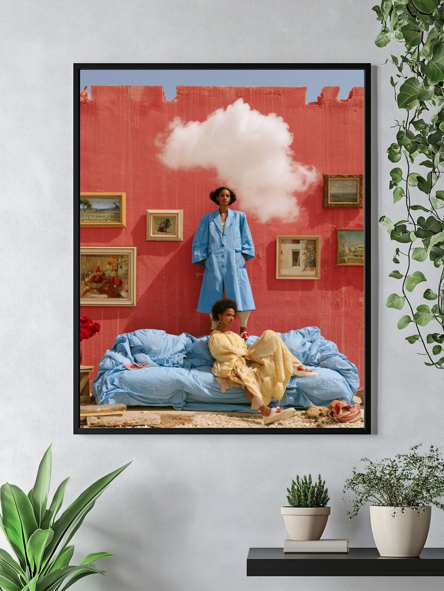 Surreal Pink Wall Fashion Poster. — room view 4