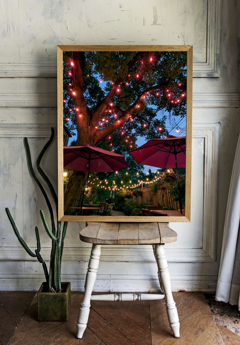 Twilight Garden String Lights Poster. — room view 1