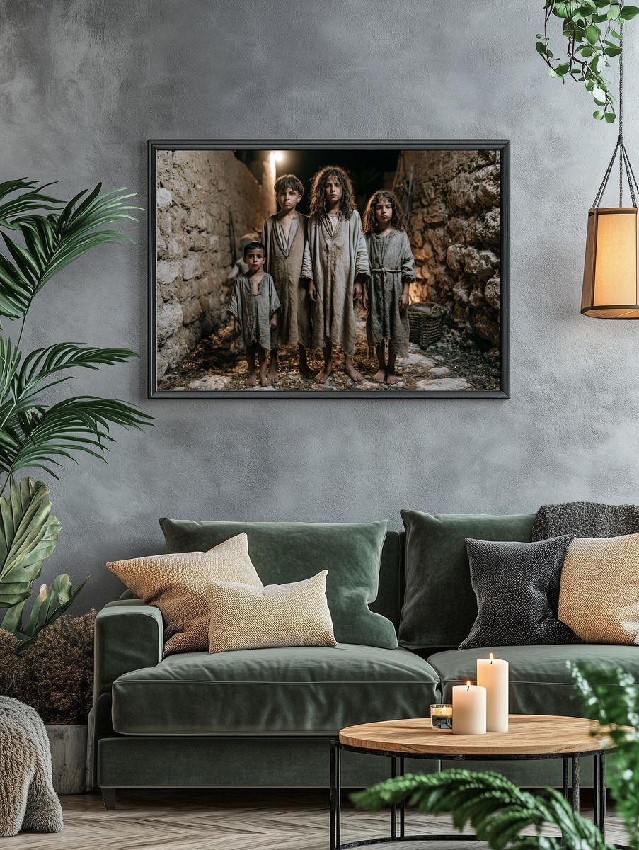 Children in Stone Alley Photography Poster. — room view 4