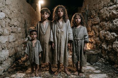 Children in Stone Alley Photography Poster.